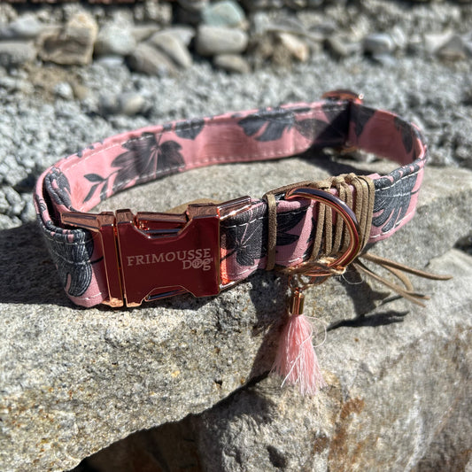 Collier pour chien ~ Rose Monstera