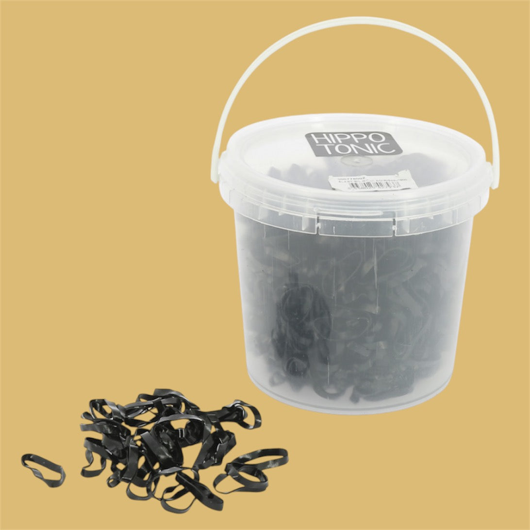 Élastiques noir plats ~ Hippo-Tonic seau