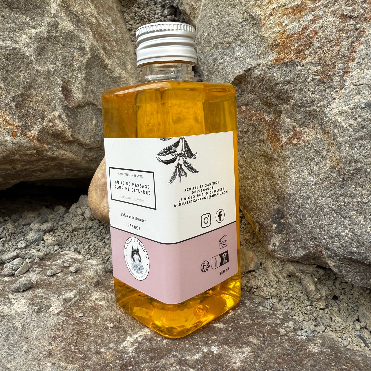 Huile de massage détente 250ml ~ ACHILLE ET XANTHOS