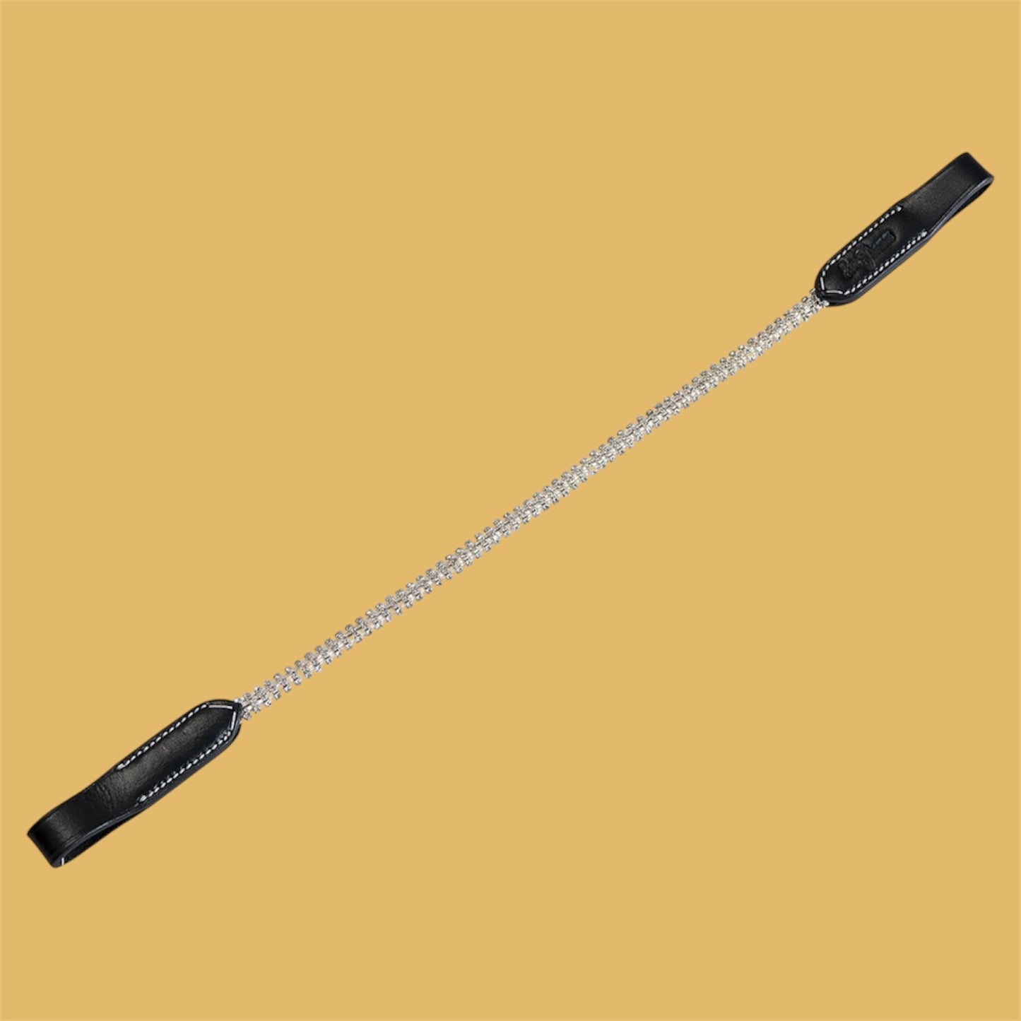 Frontal strass cuir noir ~ ÉRIC THOMAS