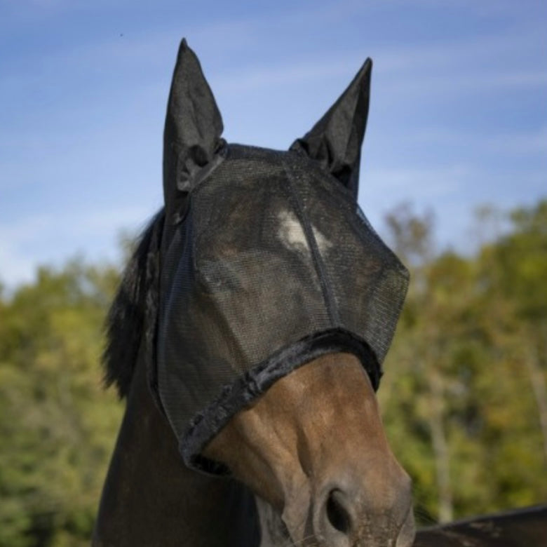 Masque anti-mouches noir ~ Equithème